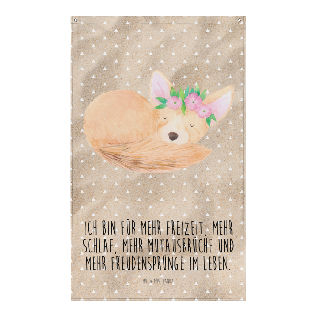 Wandteppich Wüstenfuchs Blumenkranz Wandbehang, Dekoration, Boho, Wandteppich, Wandtuch, Wanddeko, Tapisserie, Tapestry, Wandbild, Textil-Kunst, Schmuck-Wandbehang, Wand Deko, Kinderzimmer, Kinderzimmer Wand, Kinderzimmer Deko, Kinderzimmer Wanddeko, Afrika, Wildtiere, Wüste, Wüstenfuchs, Blumen, Blumenkranz, Glücklich