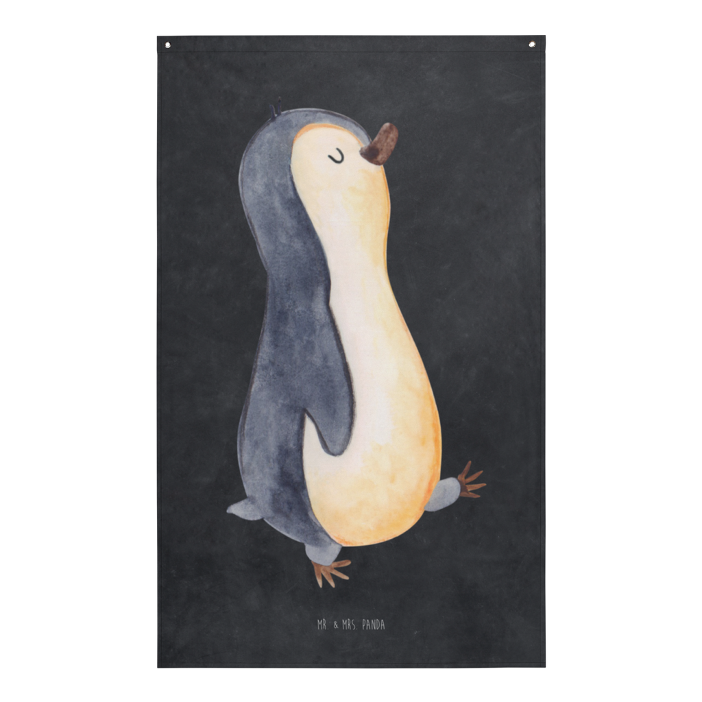Wandbehang Pinguin marschierend Pinguin, Pinguine, Frühaufsteher, Langschläfer, Bruder, Schwester, Familie	 Wandbehang, Dekoration, Boho, Wandteppich, Wandtuch, Wanddeko, Tapisserie, Tapestry  Pinguin