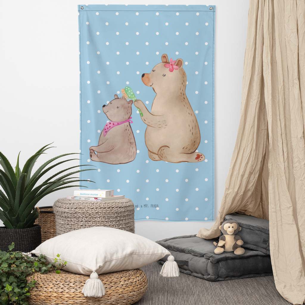 Wandteppich Bär mit Kind Wandbehang, Dekoration, Boho, Wandteppich, Wandtuch, Wanddeko, Tapisserie, Tapestry, Wandbild, Textil-Kunst, Schmuck-Wandbehang, Wand Deko, Kinderzimmer, Kinderzimmer Wand, Kinderzimmer Deko, Kinderzimmer Wanddeko, Familie, Vatertag, Muttertag, Bruder, Schwester, Mama, Papa, Oma, Opa, Geschenk, Mutti, Mutter