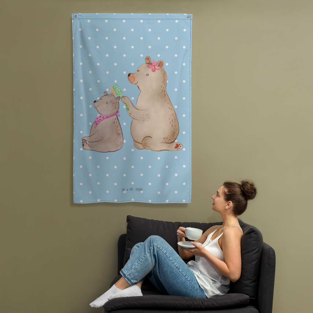 Wandteppich Bär mit Kind Wandbehang, Dekoration, Boho, Wandteppich, Wandtuch, Wanddeko, Tapisserie, Tapestry, Wandbild, Textil-Kunst, Schmuck-Wandbehang, Wand Deko, Kinderzimmer, Kinderzimmer Wand, Kinderzimmer Deko, Kinderzimmer Wanddeko, Familie, Vatertag, Muttertag, Bruder, Schwester, Mama, Papa, Oma, Opa, Geschenk, Mutti, Mutter