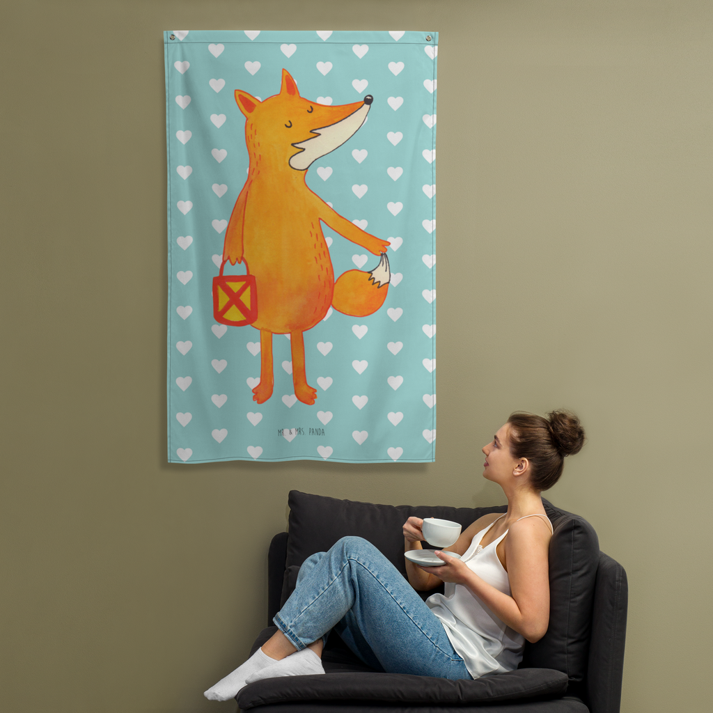 Wandteppich Fuchs Laterne Wandbehang, Dekoration, Boho, Wandteppich, Wandtuch, Wanddeko, Tapisserie, Tapestry, Wandbild, Textil-Kunst, Schmuck-Wandbehang, Wand Deko, Kinderzimmer, Kinderzimmer Wand, Kinderzimmer Deko, Kinderzimmer Wanddeko, Fuchs, Füchse, Spruch trösten, Liebeskummer Spruch, Laterne, Sankt Martin, Laternenumzug, Aufmuntern, Cäsar Otto Hugo Flaischlen