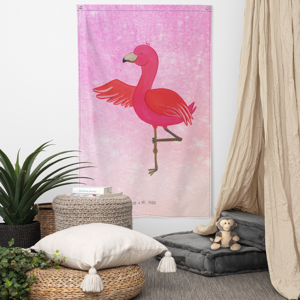 Wandteppich Flamingo Yoga Flamingo, Vogel, Yoga, Namaste, Achtsamkeit, Yoga-Übung, Entspannung, Ärger, Aufregen, Tiefenentspannung Wandbehang, Dekoration, Boho, Wandteppich, Wandtuch, Wanddeko, Tapisserie, Tapestry  Flamingo