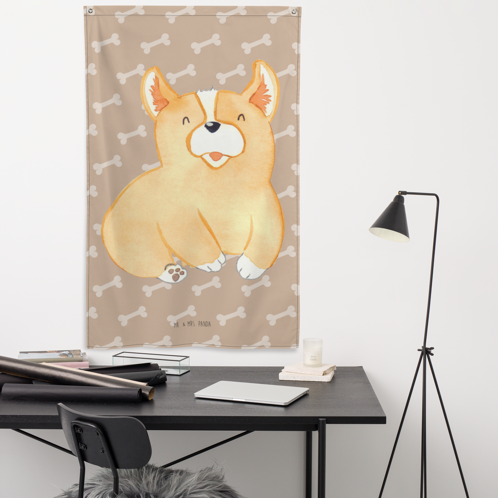 Wandbehang Corgie Corgie, Hund, Welsh Corgie Pembroke, britisch, Motivation, Spruch, Sprüche, Hundespruch, Lebensfreude	 Wandbehang, Dekoration, Boho, Wandteppich, Wandtuch, Wanddeko, Tapisserie, Tapestry  Hund, Hundemotiv, Haustier, Hunderasse, Tierliebhaber, Hundebesitzer, Sprüche
