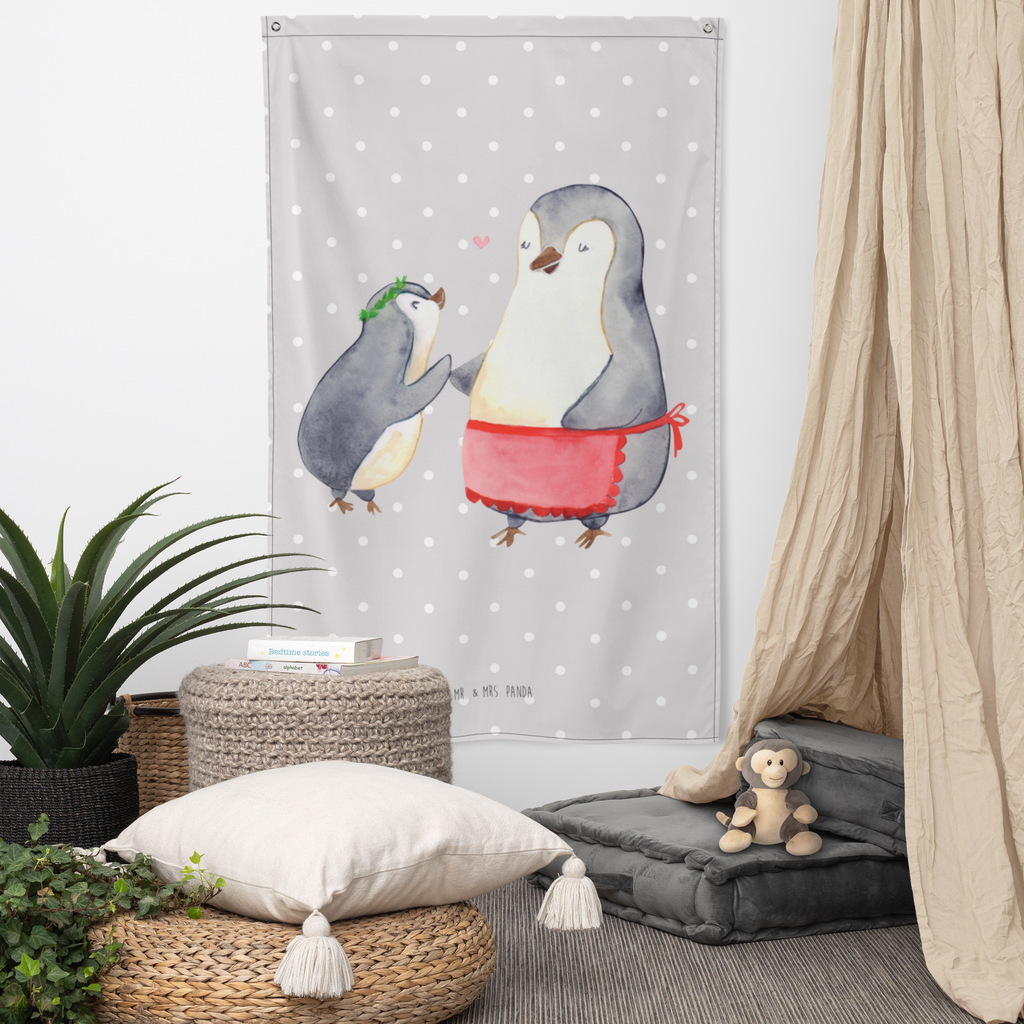 Wandteppich Pinguin mit Kind Wandbehang, Dekoration, Boho, Wandteppich, Wandtuch, Wanddeko, Tapisserie, Tapestry, Wandbild, Textil-Kunst, Schmuck-Wandbehang, Wand Deko, Kinderzimmer, Kinderzimmer Wand, Kinderzimmer Deko, Kinderzimmer Wanddeko, Familie, Vatertag, Muttertag, Bruder, Schwester, Mama, Papa, Oma, Opa, Geschenk, Mami, Mutti, Mutter, Geburststag