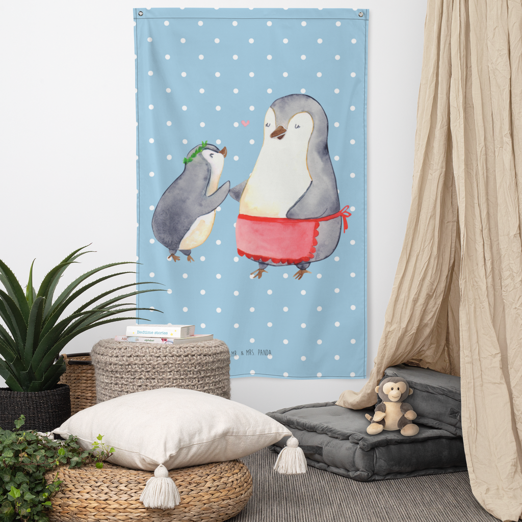 Wandteppich Pinguin mit Kind Wandbehang, Dekoration, Boho, Wandteppich, Wandtuch, Wanddeko, Tapisserie, Tapestry, Wandbild, Textil-Kunst, Schmuck-Wandbehang, Wand Deko, Kinderzimmer, Kinderzimmer Wand, Kinderzimmer Deko, Kinderzimmer Wanddeko, Familie, Vatertag, Muttertag, Bruder, Schwester, Mama, Papa, Oma, Opa, Geschenk, Mami, Mutti, Mutter, Geburststag