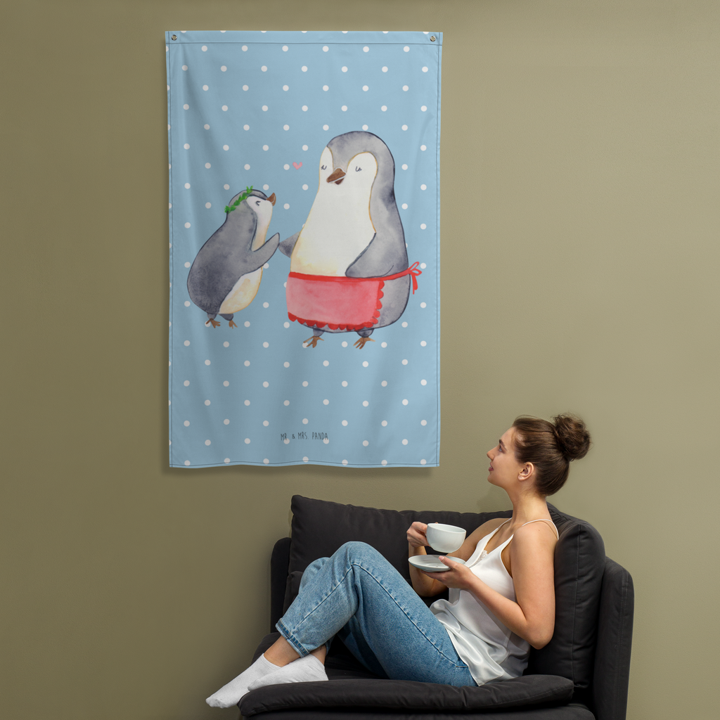 Wandteppich Pinguin mit Kind Wandbehang, Dekoration, Boho, Wandteppich, Wandtuch, Wanddeko, Tapisserie, Tapestry, Wandbild, Textil-Kunst, Schmuck-Wandbehang, Wand Deko, Kinderzimmer, Kinderzimmer Wand, Kinderzimmer Deko, Kinderzimmer Wanddeko, Familie, Vatertag, Muttertag, Bruder, Schwester, Mama, Papa, Oma, Opa, Geschenk, Mami, Mutti, Mutter, Geburststag