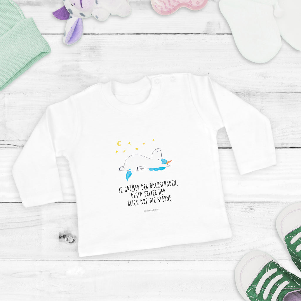 3-6 Monate Baby Longsleeve Einhorn Sternenhimmel Mädchen, Jungen, Baby, Langarm, Bio, Kleidung, Einhorn, Einhörner, Einhorn Deko, Pegasus, Unicorn, Sterne, Dachschaden, Verrückt, Sternenhimmel