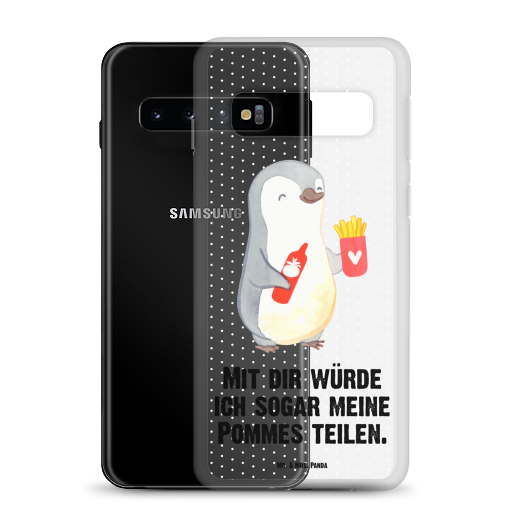 Handyhülle Pinguin Pommes Valentinstag, Geschenk für Frauen, Liebesgeschenk, Jahrestag, Hochzeitstag, Mitbringsel, Geschenk für Freundin, Geschenk für Partner, Freund, Liebesbeweis, für Männer, für Ehemann Handyhülle, Handycover, Transparente Handyhülle, Flexible Handyhülle, Handyschutz, Transparent, Durchsichtig, Schutzhülle für Handy, Stilvolle Handyhülle, Robuste Handyhülle, Schutz vor Kratzern, Schützende Handyhülle  Liebe,  Partner, Freund, Freundin, Ehemann, Ehefrau, Heiraten, Verlobung, Heiratsantrag, Liebesgeschenk, Jahrestag, Hocheitstag