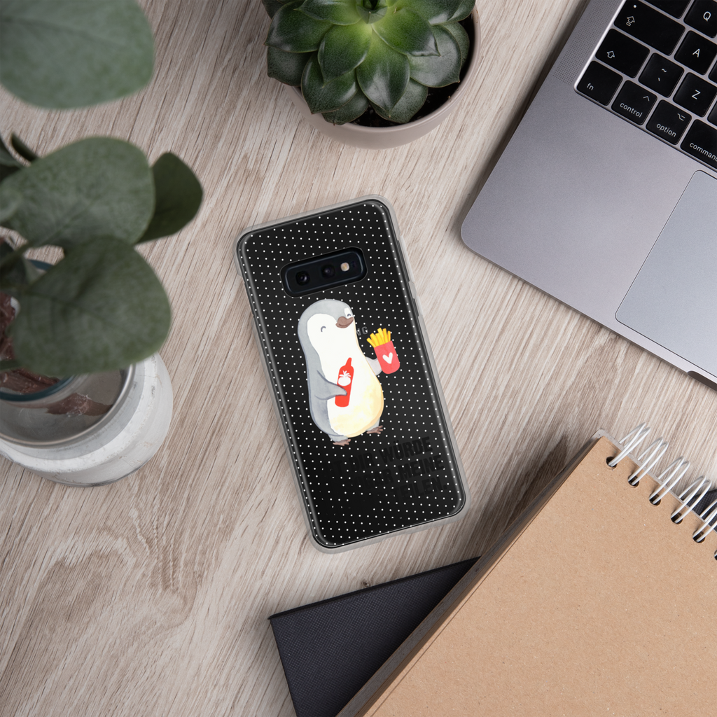 Handyhülle Pinguin Pommes Valentinstag, Geschenk für Frauen, Liebesgeschenk, Jahrestag, Hochzeitstag, Mitbringsel, Geschenk für Freundin, Geschenk für Partner, Freund, Liebesbeweis, für Männer, für Ehemann Handyhülle, Handycover, Transparente Handyhülle, Flexible Handyhülle, Handyschutz, Transparent, Durchsichtig, Schutzhülle für Handy, Stilvolle Handyhülle, Robuste Handyhülle, Schutz vor Kratzern, Schützende Handyhülle  Liebe,  Partner, Freund, Freundin, Ehemann, Ehefrau, Heiraten, Verlobung, Heiratsantrag, Liebesgeschenk, Jahrestag, Hocheitstag