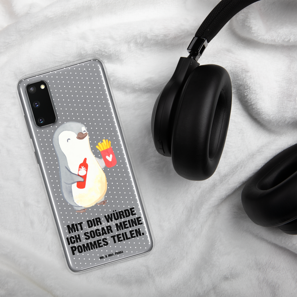 Handyhülle Pinguin Pommes Valentinstag, Geschenk für Frauen, Liebesgeschenk, Jahrestag, Hochzeitstag, Mitbringsel, Geschenk für Freundin, Geschenk für Partner, Freund, Liebesbeweis, für Männer, für Ehemann Handyhülle, Handycover, Transparente Handyhülle, Flexible Handyhülle, Handyschutz, Transparent, Durchsichtig, Schutzhülle für Handy, Stilvolle Handyhülle, Robuste Handyhülle, Schutz vor Kratzern, Schützende Handyhülle  Liebe,  Partner, Freund, Freundin, Ehemann, Ehefrau, Heiraten, Verlobung, Heiratsantrag, Liebesgeschenk, Jahrestag, Hocheitstag