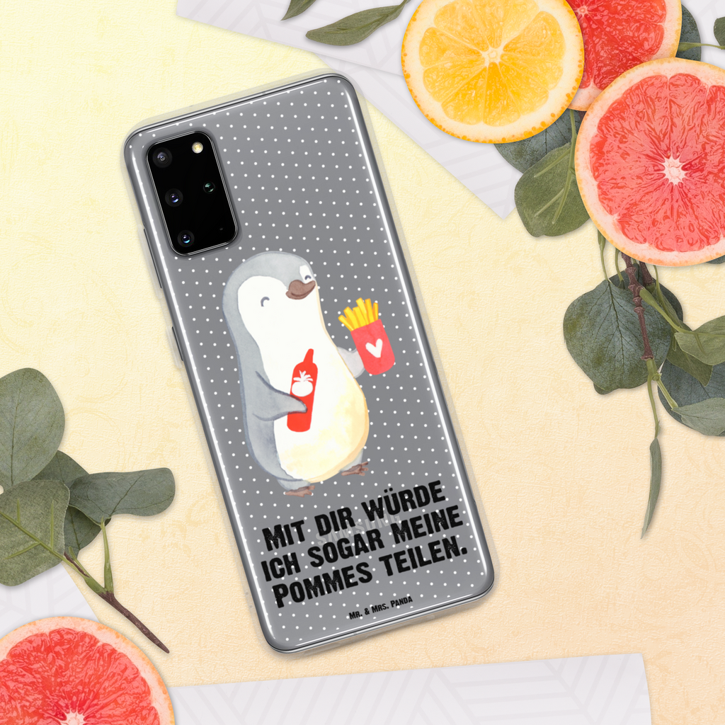 Handyhülle Pinguin Pommes Valentinstag, Geschenk für Frauen, Liebesgeschenk, Jahrestag, Hochzeitstag, Mitbringsel, Geschenk für Freundin, Geschenk für Partner, Freund, Liebesbeweis, für Männer, für Ehemann Handyhülle, Handycover, Transparente Handyhülle, Flexible Handyhülle, Handyschutz, Transparent, Durchsichtig, Schutzhülle für Handy, Stilvolle Handyhülle, Robuste Handyhülle, Schutz vor Kratzern, Schützende Handyhülle  Liebe,  Partner, Freund, Freundin, Ehemann, Ehefrau, Heiraten, Verlobung, Heiratsantrag, Liebesgeschenk, Jahrestag, Hocheitstag