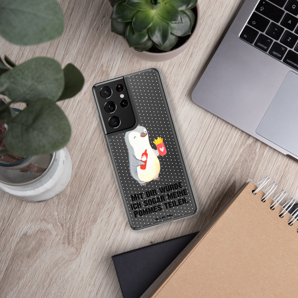 Handyhülle Pinguin Pommes Valentinstag, Geschenk für Frauen, Liebesgeschenk, Jahrestag, Hochzeitstag, Mitbringsel, Geschenk für Freundin, Geschenk für Partner, Freund, Liebesbeweis, für Männer, für Ehemann Handyhülle, Handycover, Transparente Handyhülle, Flexible Handyhülle, Handyschutz, Transparent, Durchsichtig, Schutzhülle für Handy, Stilvolle Handyhülle, Robuste Handyhülle, Schutz vor Kratzern, Schützende Handyhülle  Liebe,  Partner, Freund, Freundin, Ehemann, Ehefrau, Heiraten, Verlobung, Heiratsantrag, Liebesgeschenk, Jahrestag, Hocheitstag