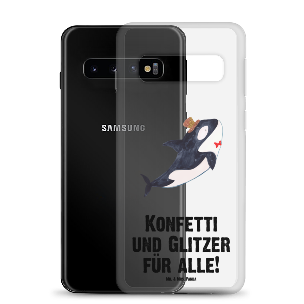 Handyhülle Orca Zylinder Narwal, Glitter, Konfetti, Glitzer, Geburtstag, Feier, Fete, Fest, Glückwunsch, Orca Handyhülle, Handycover, Transparente Handyhülle, Flexible Handyhülle, Handyschutz, Transparent, Durchsichtig, Schutzhülle für Handy, Stilvolle Handyhülle, Robuste Handyhülle, Schutz vor Kratzern, Schützende Handyhülle  Meerestiere, Meer, Urlaub