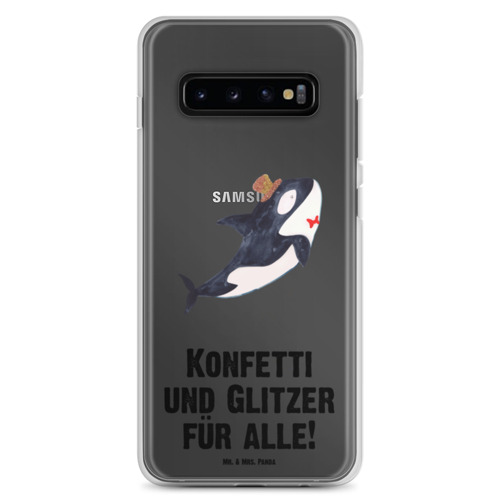Handyhülle Orca Zylinder Narwal, Glitter, Konfetti, Glitzer, Geburtstag, Feier, Fete, Fest, Glückwunsch, Orca Handyhülle, Handycover, Transparente Handyhülle, Flexible Handyhülle, Handyschutz, Transparent, Durchsichtig, Schutzhülle für Handy, Stilvolle Handyhülle, Robuste Handyhülle, Schutz vor Kratzern, Schützende Handyhülle  Meerestiere, Meer, Urlaub