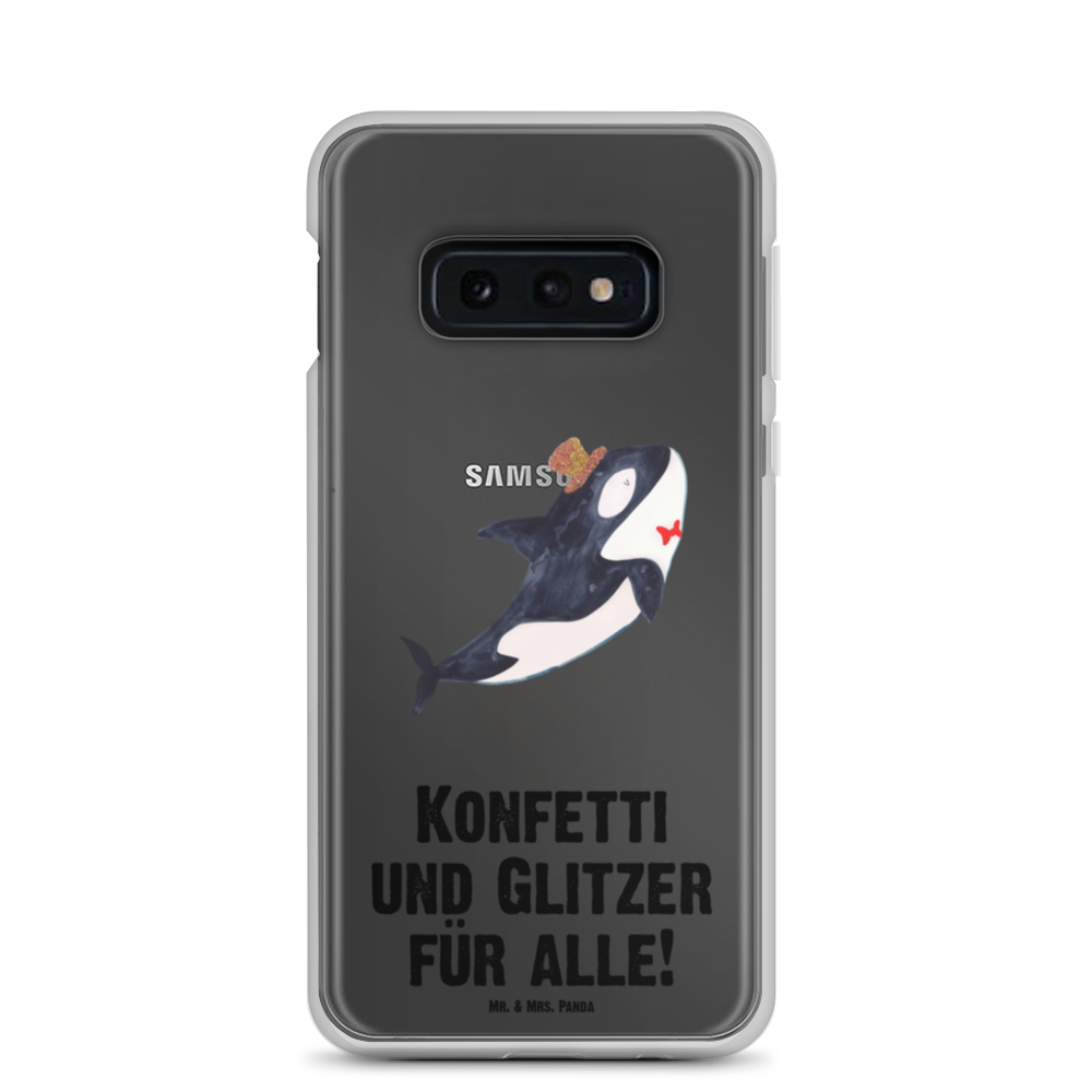 Handyhülle Orca Zylinder Narwal, Glitter, Konfetti, Glitzer, Geburtstag, Feier, Fete, Fest, Glückwunsch, Orca Handyhülle, Handycover, Transparente Handyhülle, Flexible Handyhülle, Handyschutz, Transparent, Durchsichtig, Schutzhülle für Handy, Stilvolle Handyhülle, Robuste Handyhülle, Schutz vor Kratzern, Schützende Handyhülle  Meerestiere, Meer, Urlaub