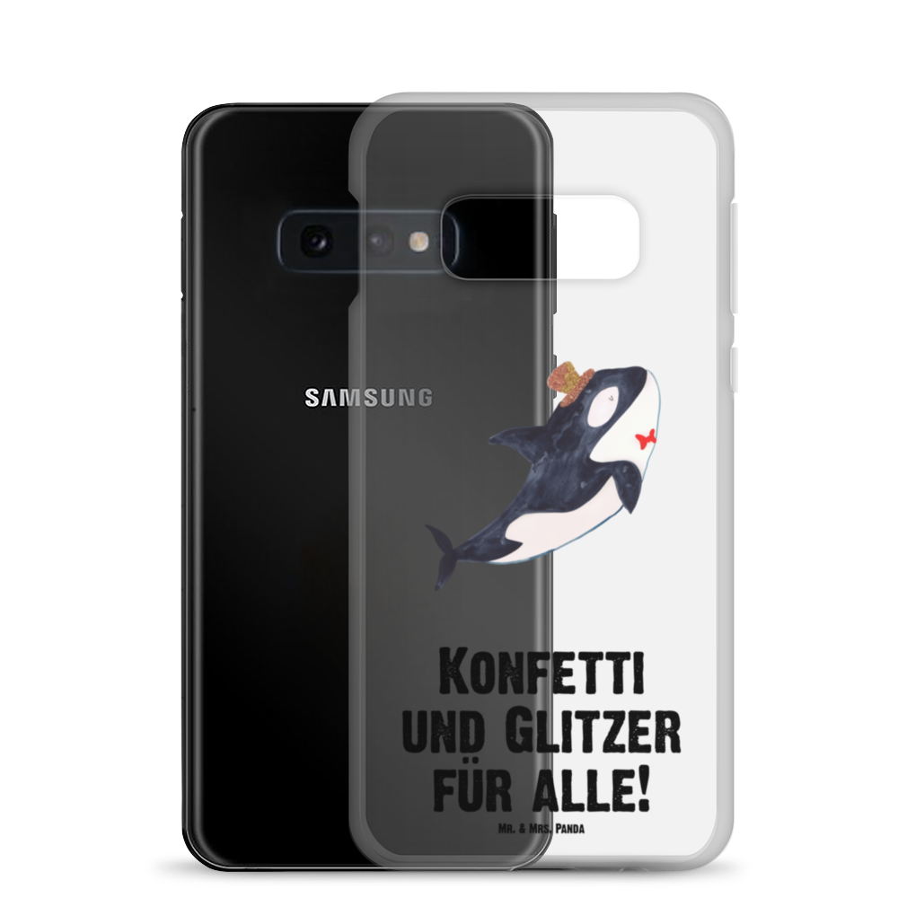 Handyhülle Orca Zylinder Narwal, Glitter, Konfetti, Glitzer, Geburtstag, Feier, Fete, Fest, Glückwunsch, Orca Handyhülle, Handycover, Transparente Handyhülle, Flexible Handyhülle, Handyschutz, Transparent, Durchsichtig, Schutzhülle für Handy, Stilvolle Handyhülle, Robuste Handyhülle, Schutz vor Kratzern, Schützende Handyhülle  Meerestiere, Meer, Urlaub