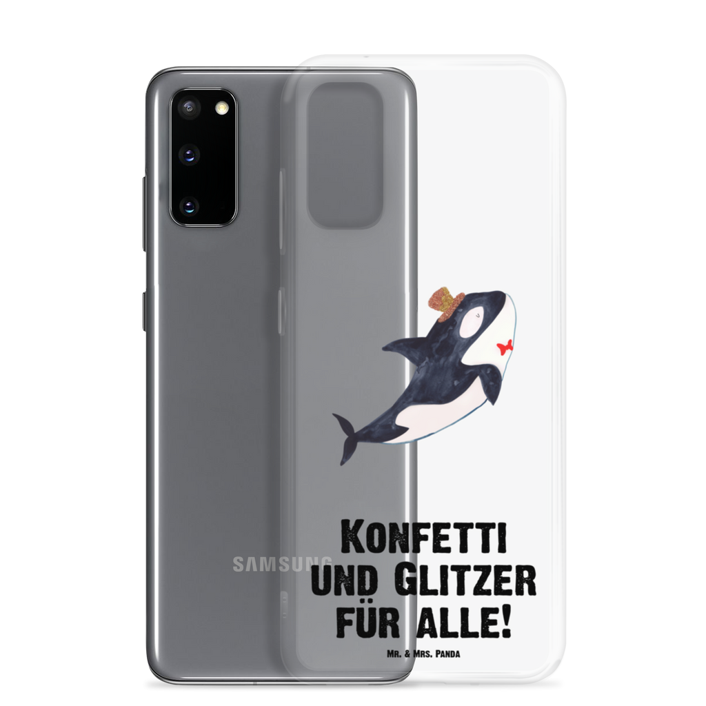 Handyhülle Orca Zylinder Narwal, Glitter, Konfetti, Glitzer, Geburtstag, Feier, Fete, Fest, Glückwunsch, Orca Handyhülle, Handycover, Transparente Handyhülle, Flexible Handyhülle, Handyschutz, Transparent, Durchsichtig, Schutzhülle für Handy, Stilvolle Handyhülle, Robuste Handyhülle, Schutz vor Kratzern, Schützende Handyhülle  Meerestiere, Meer, Urlaub