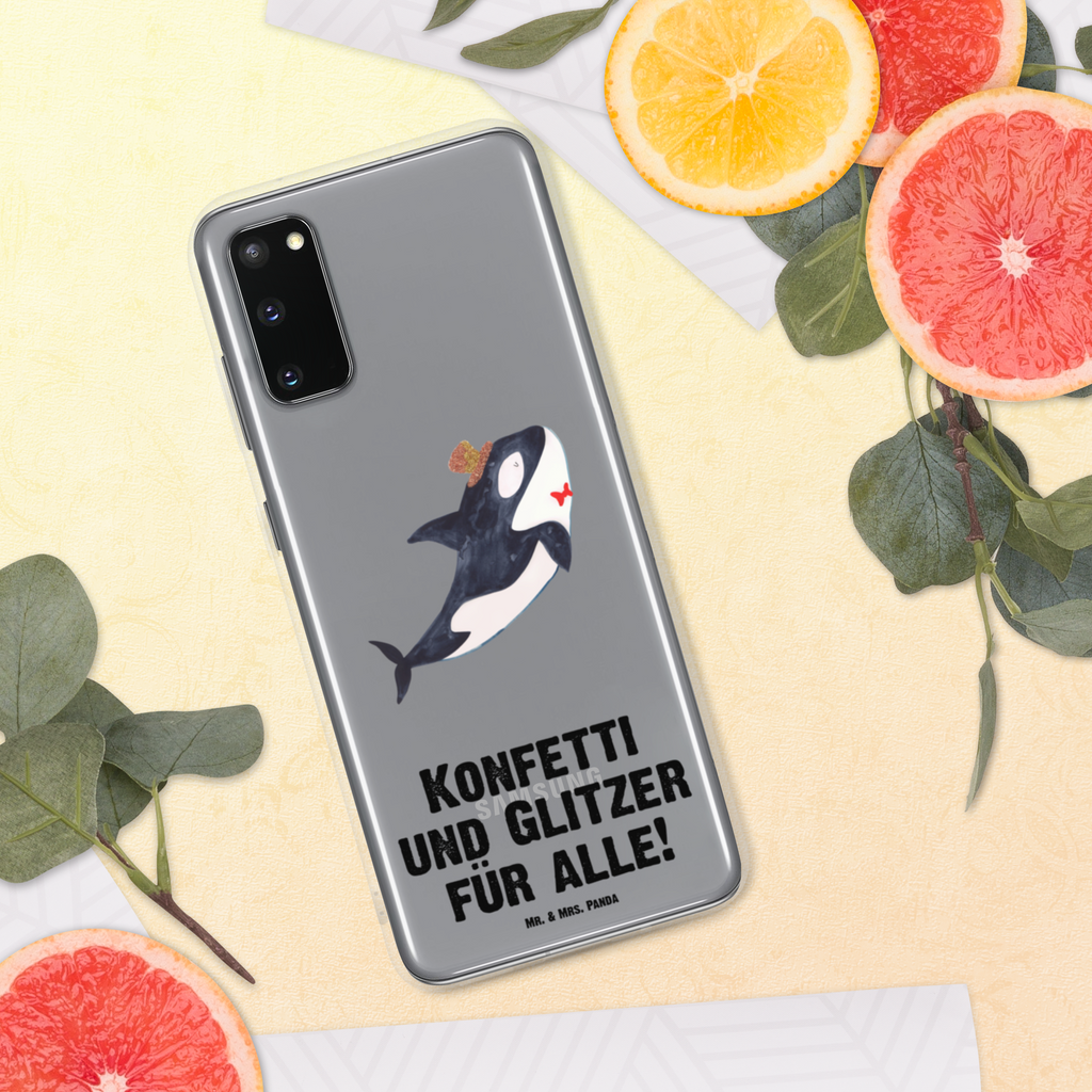 Handyhülle Orca Zylinder Narwal, Glitter, Konfetti, Glitzer, Geburtstag, Feier, Fete, Fest, Glückwunsch, Orca Handyhülle, Handycover, Transparente Handyhülle, Flexible Handyhülle, Handyschutz, Transparent, Durchsichtig, Schutzhülle für Handy, Stilvolle Handyhülle, Robuste Handyhülle, Schutz vor Kratzern, Schützende Handyhülle  Meerestiere, Meer, Urlaub