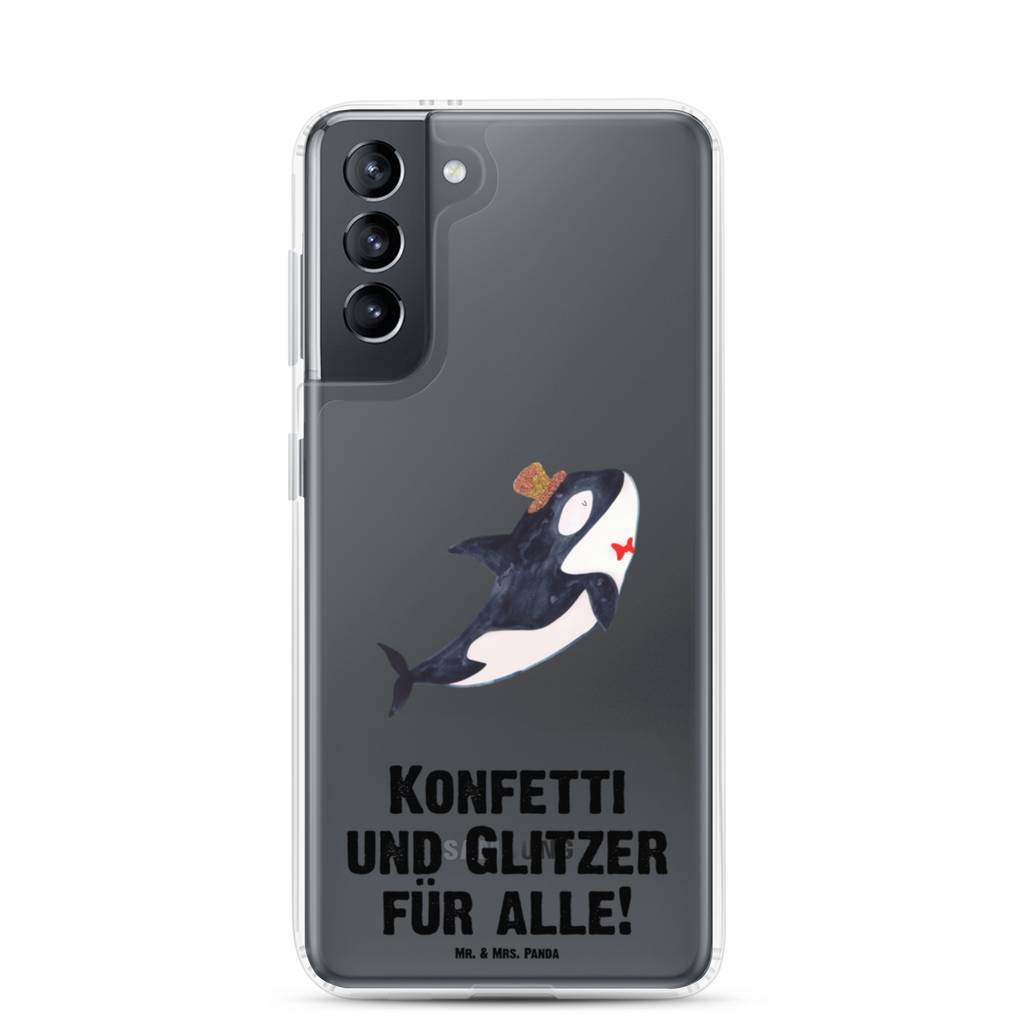Handyhülle Orca Zylinder Narwal, Glitter, Konfetti, Glitzer, Geburtstag, Feier, Fete, Fest, Glückwunsch, Orca Handyhülle, Handycover, Transparente Handyhülle, Flexible Handyhülle, Handyschutz, Transparent, Durchsichtig, Schutzhülle für Handy, Stilvolle Handyhülle, Robuste Handyhülle, Schutz vor Kratzern, Schützende Handyhülle  Meerestiere, Meer, Urlaub