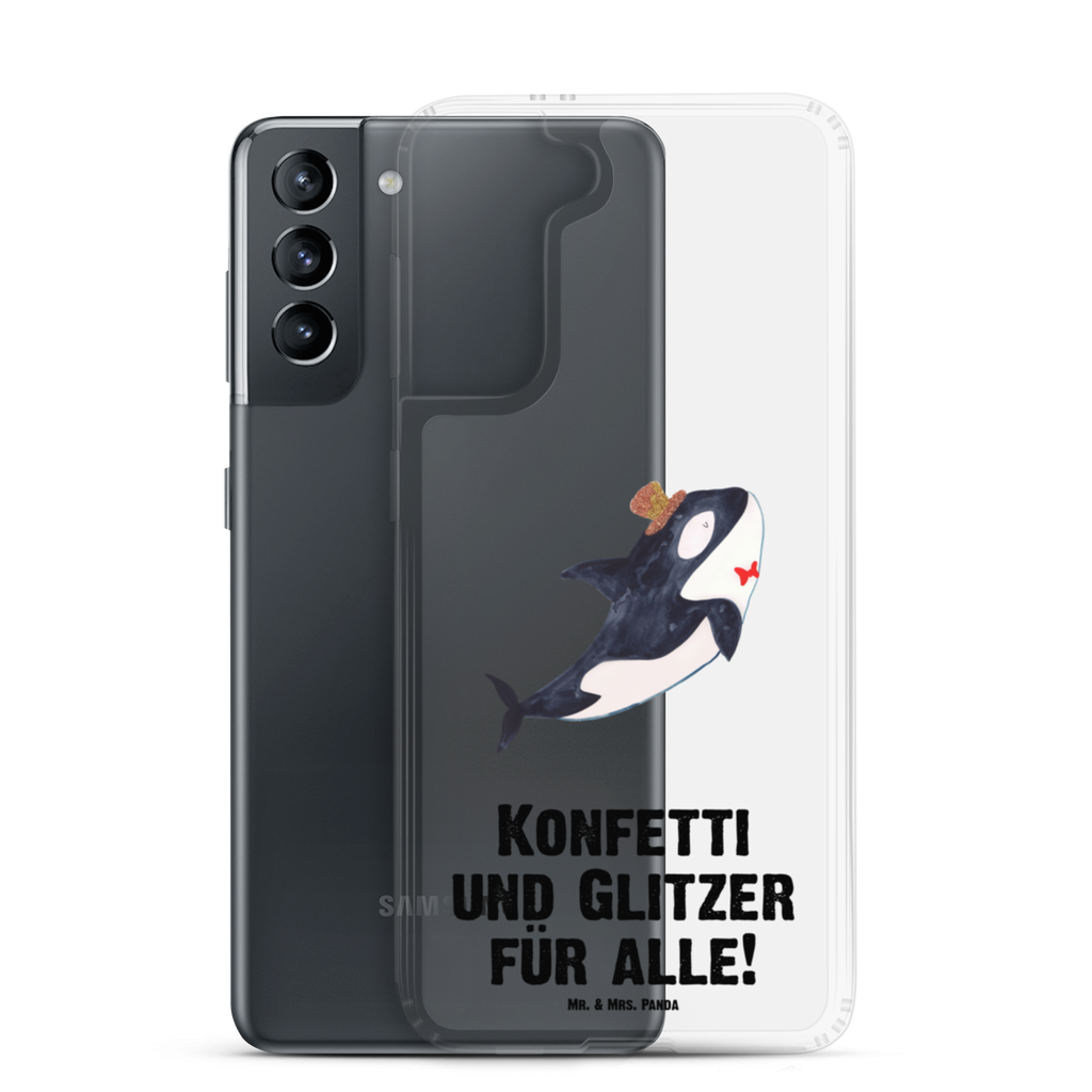 Handyhülle Orca Zylinder Narwal, Glitter, Konfetti, Glitzer, Geburtstag, Feier, Fete, Fest, Glückwunsch, Orca Handyhülle, Handycover, Transparente Handyhülle, Flexible Handyhülle, Handyschutz, Transparent, Durchsichtig, Schutzhülle für Handy, Stilvolle Handyhülle, Robuste Handyhülle, Schutz vor Kratzern, Schützende Handyhülle  Meerestiere, Meer, Urlaub