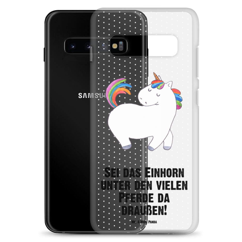 Handyhülle Einhorn stolzierend Einhorn, Einhörner, Unicorn, stolz, anders, bunt, Pferd, Reiter, Reiten, Freundin, Geschenk Handyhülle, Handycover, Transparente Handyhülle, Flexible Handyhülle, Handyschutz, Transparent, Durchsichtig, Schutzhülle für Handy, Stilvolle Handyhülle, Robuste Handyhülle, Schutz vor Kratzern, Schützende Handyhülle  Einhorn, Einhörner, Einhorn Deko, Pegasus, Unicorn
