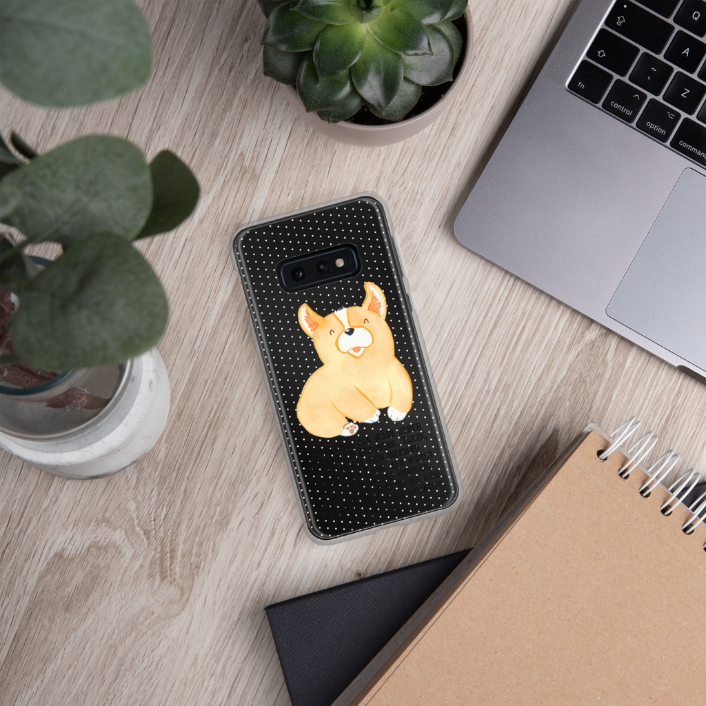 Handyhülle Corgie Corgie, Hund, Welsh Corgie Pembroke, britisch, Motivation, Spruch, Sprüche, Hundespruch, Lebensfreude	 Handyhülle, Handycover, Transparente Handyhülle, Flexible Handyhülle, Handyschutz, Transparent, Durchsichtig, Schutzhülle für Handy, Stilvolle Handyhülle, Robuste Handyhülle, Schutz vor Kratzern, Schützende Handyhülle  Hund, Hundemotiv, Haustier, Hunderasse, Tierliebhaber, Hundebesitzer, Sprüche