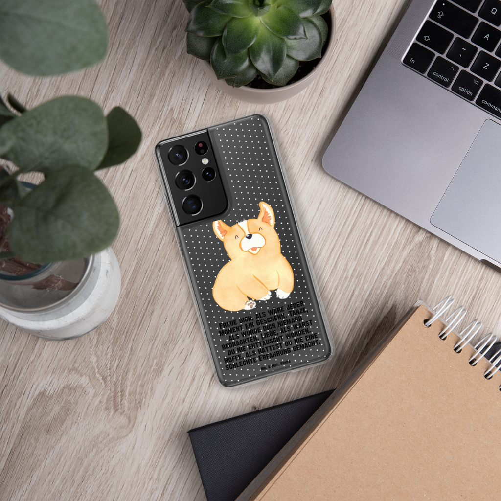 Handyhülle Corgie Corgie, Hund, Welsh Corgie Pembroke, britisch, Motivation, Spruch, Sprüche, Hundespruch, Lebensfreude	 Handyhülle, Handycover, Transparente Handyhülle, Flexible Handyhülle, Handyschutz, Transparent, Durchsichtig, Schutzhülle für Handy, Stilvolle Handyhülle, Robuste Handyhülle, Schutz vor Kratzern, Schützende Handyhülle  Hund, Hundemotiv, Haustier, Hunderasse, Tierliebhaber, Hundebesitzer, Sprüche