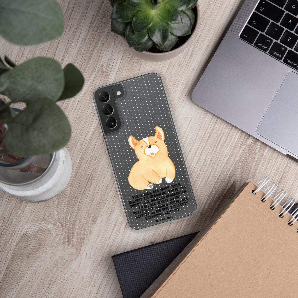 Handyhülle Corgie Corgie, Hund, Welsh Corgie Pembroke, britisch, Motivation, Spruch, Sprüche, Hundespruch, Lebensfreude	 Handyhülle, Handycover, Transparente Handyhülle, Flexible Handyhülle, Handyschutz, Transparent, Durchsichtig, Schutzhülle für Handy, Stilvolle Handyhülle, Robuste Handyhülle, Schutz vor Kratzern, Schützende Handyhülle  Hund, Hundemotiv, Haustier, Hunderasse, Tierliebhaber, Hundebesitzer, Sprüche