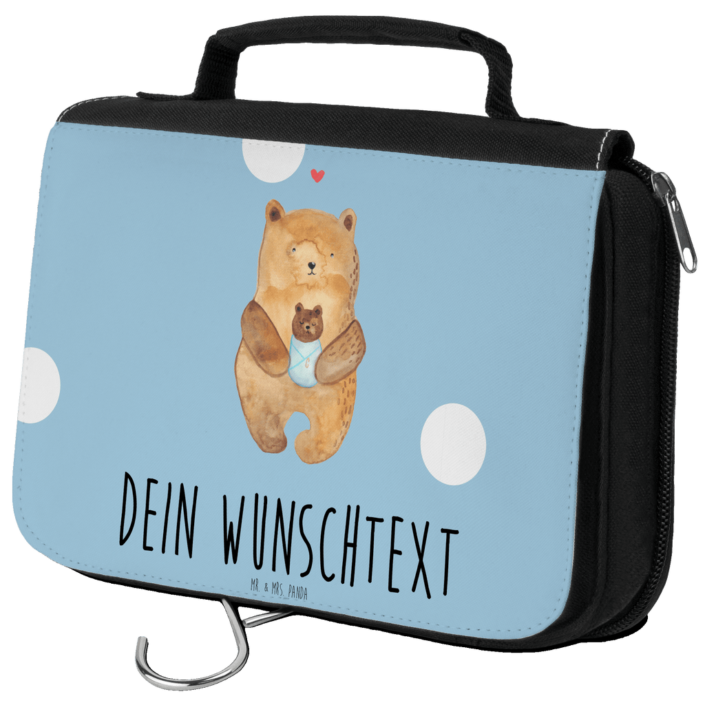 Personalisierter Kulturbeutel Bär mit Baby Personalisierter Kulturbeutel, Personalisierte Waschtasche, Personalisierte Kosmetiktasche, Damen, Herren, Personalisierte Aufbewahrungstasche, Personalisierte Schminktasche, Personalisierter Kosmetikbeutel, Personalisierter Organizer, Personalisierte Kulturtasche, Personalisierte Schminkutensil, Personalisierung, Wunschtext, Wunschname, Selbst bedrucken, Kulturbeutel mit Namen, Bär, Teddy, Teddybär, Eltern, Mutter, Baby, Taufe, Geburt, Nichte, Neffe, Enkel, Enkelin, Täufling, Geburtstag, Glückwunsch