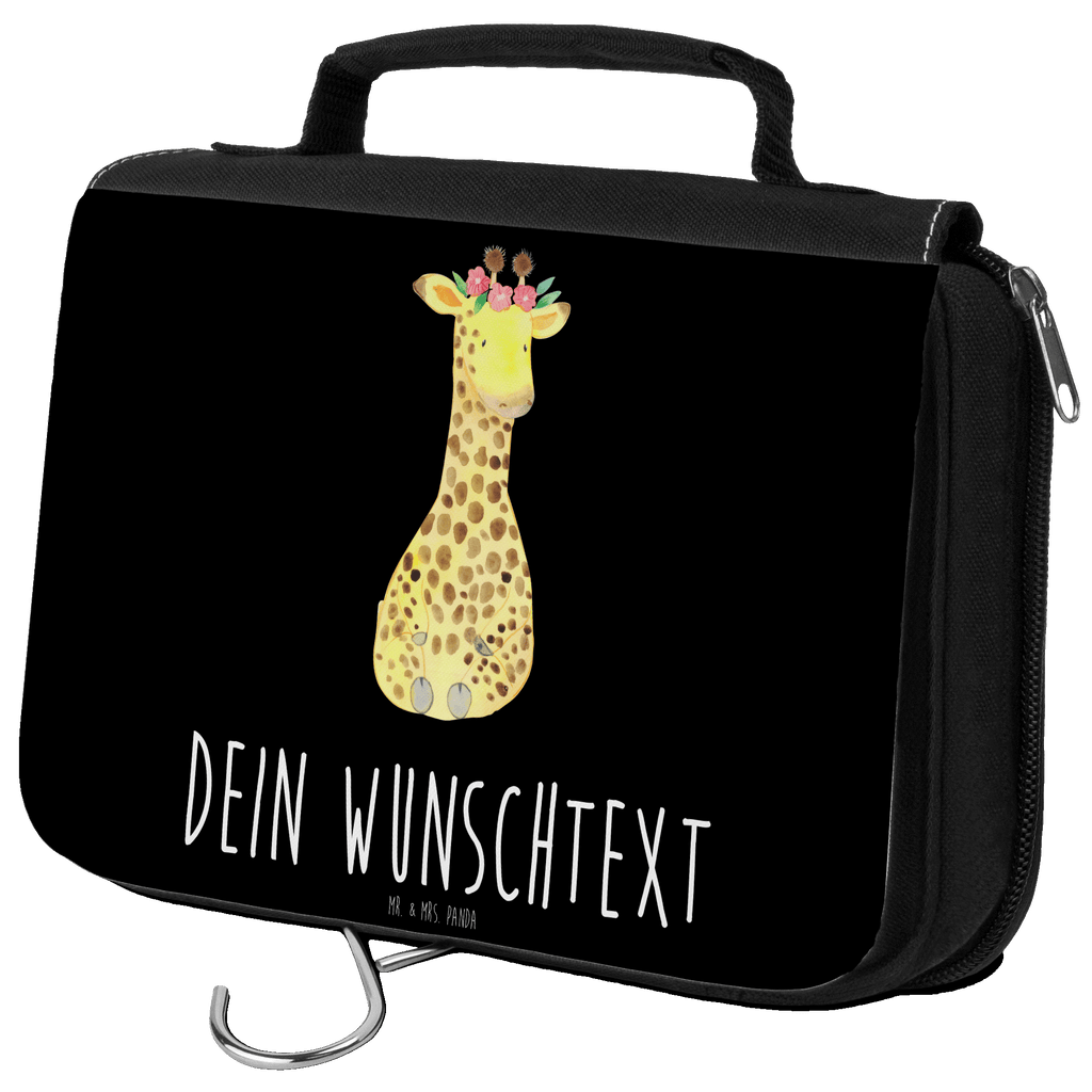Personalisierter Kulturbeutel Giraffe Blumenkranz Personalisierter Kulturbeutel, Personalisierte Waschtasche, Personalisierte Kosmetiktasche, Damen, Herren, Personalisierte Aufbewahrungstasche, Personalisierte Schminktasche, Personalisierter Kosmetikbeutel, Personalisierter Organizer, Personalisierte Kulturtasche, Personalisierte Schminkutensil, Personalisierung, Wunschtext, Wunschname, Selbst bedrucken, Kulturbeutel mit Namen, Afrika, Wildtiere, Giraffe, Blumenkranz, Abenteurer, Selbstliebe, Freundin