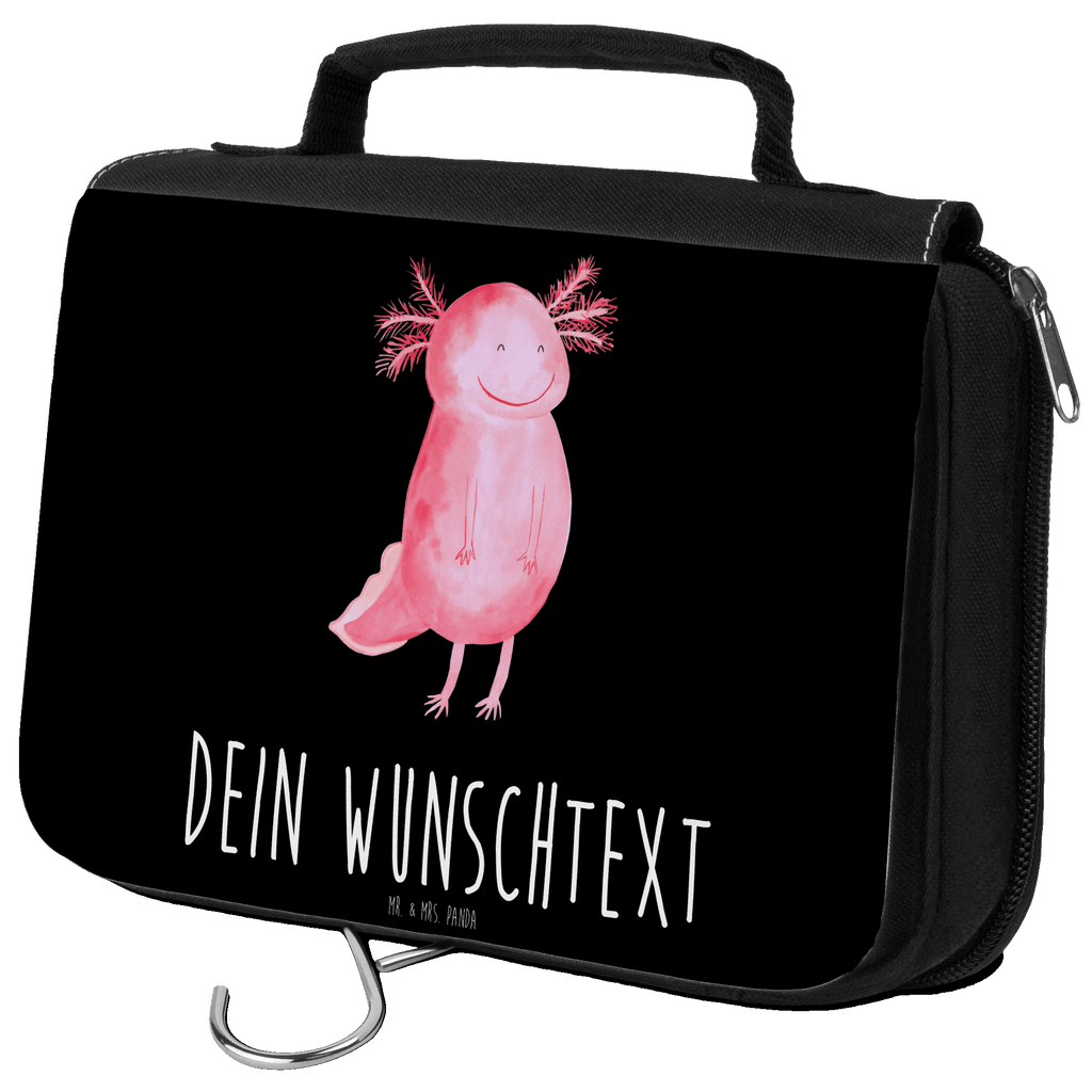 Personalisierter Kulturbeutel Axolotl glücklich Personalisierter Kulturbeutel, Personalisierte Waschtasche, Personalisierte Kosmetiktasche, Damen, Herren, Personalisierte Aufbewahrungstasche, Personalisierte Schminktasche, Personalisierter Kosmetikbeutel, Personalisierter Organizer, Personalisierte Kulturtasche, Personalisierte Schminkutensil, Personalisierung, Wunschtext, Wunschname, Selbst bedrucken, Kulturbeutel mit Namen, Axolotl, Molch, Axolot, Schwanzlurch, Lurch, Lurche, Motivation, gute Laune