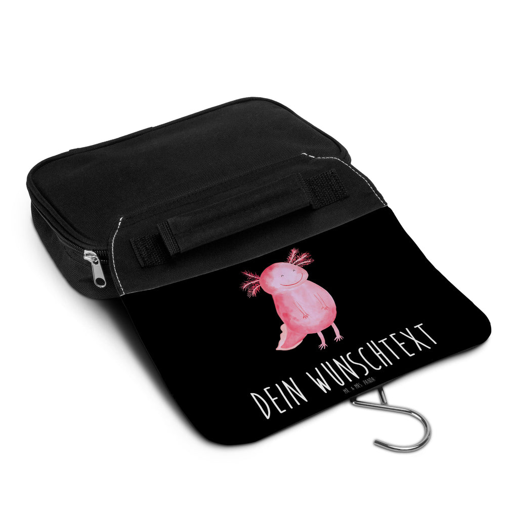 Personalisierter Kulturbeutel Axolotl glücklich Personalisierter Kulturbeutel, Personalisierte Waschtasche, Personalisierte Kosmetiktasche, Damen, Herren, Personalisierte Aufbewahrungstasche, Personalisierte Schminktasche, Personalisierter Kosmetikbeutel, Personalisierter Organizer, Personalisierte Kulturtasche, Personalisierte Schminkutensil, Personalisierung, Wunschtext, Wunschname, Selbst bedrucken, Kulturbeutel mit Namen, Axolotl, Molch, Axolot, Schwanzlurch, Lurch, Lurche, Motivation, gute Laune