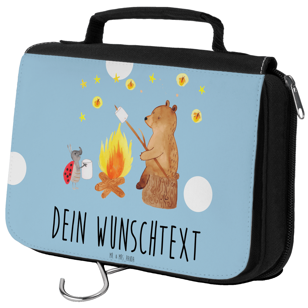 Personalisierter Kulturbeutel Bär & Marienkäfer Lagerfeuer Personalisierter Kulturbeutel, Personalisierte Waschtasche, Personalisierte Kosmetiktasche, Damen, Herren, Personalisierte Aufbewahrungstasche, Personalisierte Schminktasche, Personalisierter Kosmetikbeutel, Personalisierter Organizer, Personalisierte Kulturtasche, Personalisierte Schminkutensil, Personalisierung, Wunschtext, Wunschname, Selbst bedrucken, Kulturbeutel mit Namen, Bär, Teddy, Teddybär, Lagerfeuer