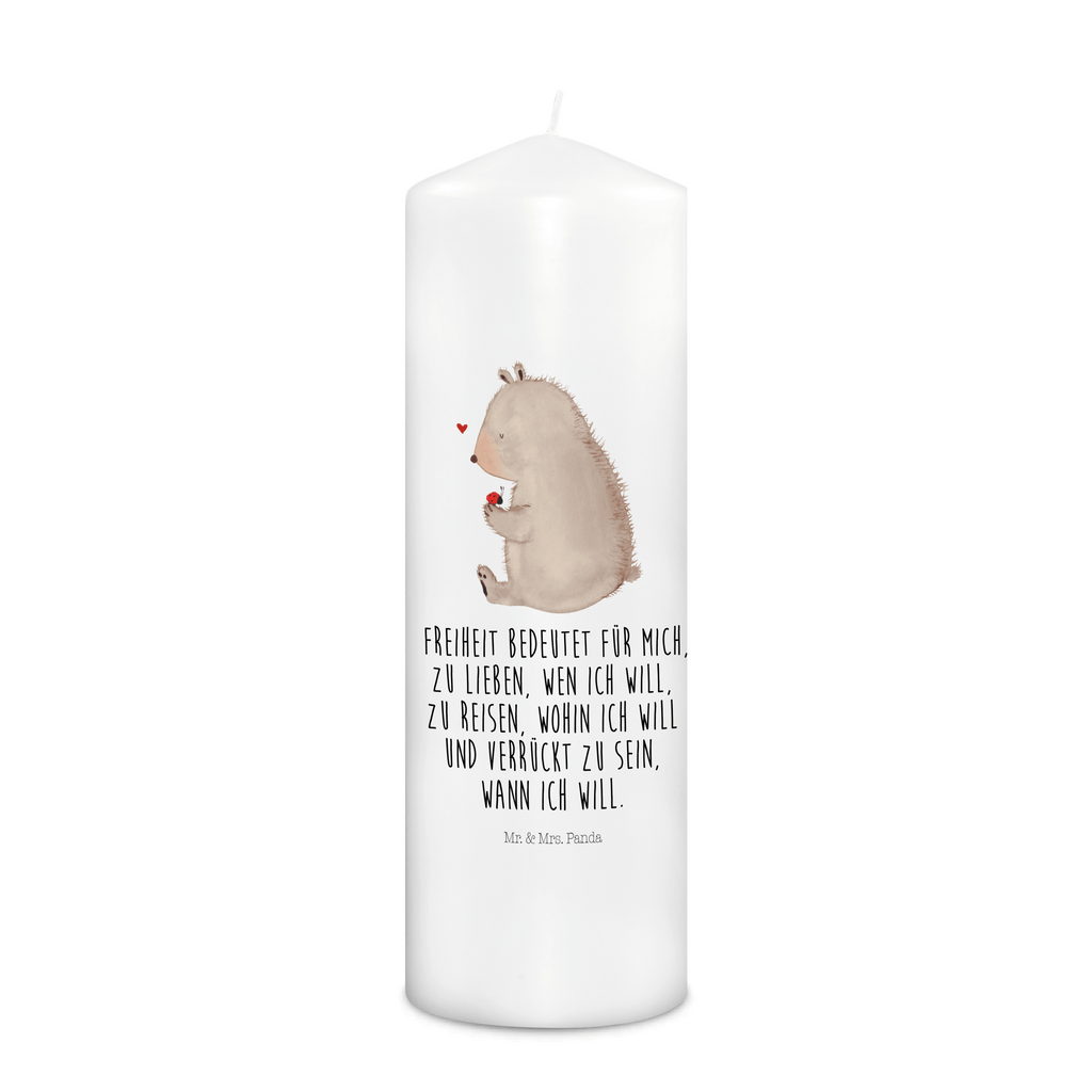 Kerze Bär mit Marienkäfer Bär, Marienkäfer, Liebe, Freiheit, Motivation, Das Leben ist schön Kerze, Taufkerze, Kommunionskerze, Geburtstagskerze  Bär, Teddy, Teddybär