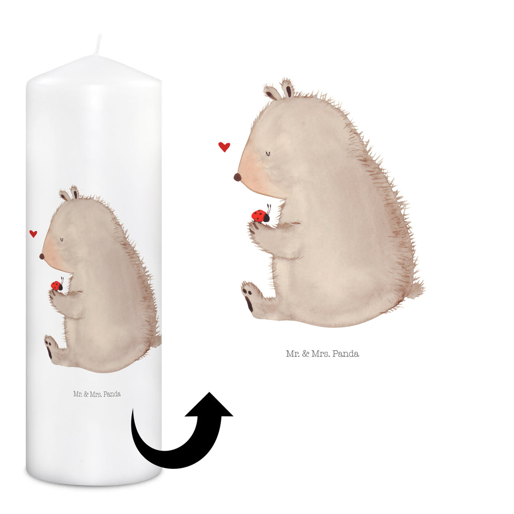 Kerze Bär mit Marienkäfer Bär, Marienkäfer, Liebe, Freiheit, Motivation, Das Leben ist schön Kerze, Taufkerze, Kommunionskerze, Geburtstagskerze  Bär, Teddy, Teddybär