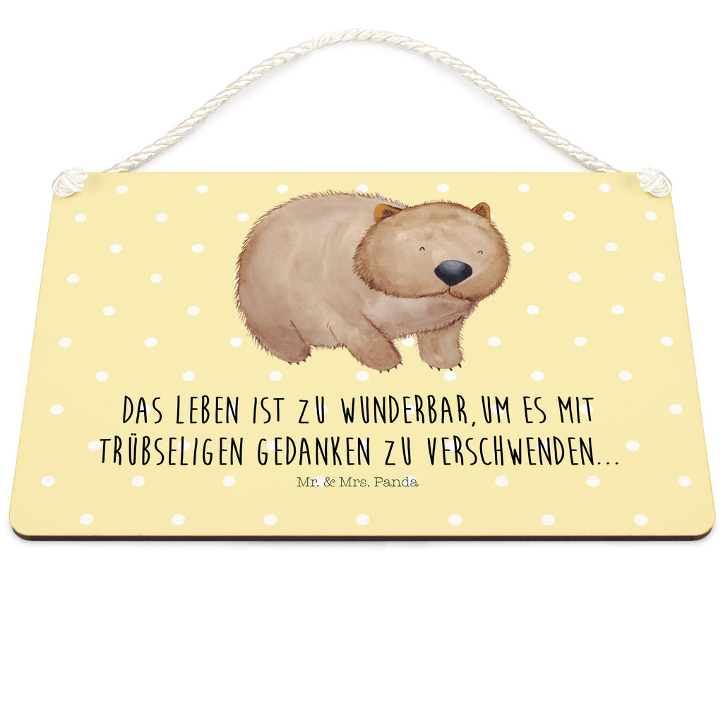 A5 Deko Schild Wombat Wombat, Das Leben ist schön, Motivation, Spruch, Australien, 	 Schild, Türschild, Holzschild, Wandschild, Wanddeko  süße Tiermotive, gute Laune, lustige Sprüche, Tiere