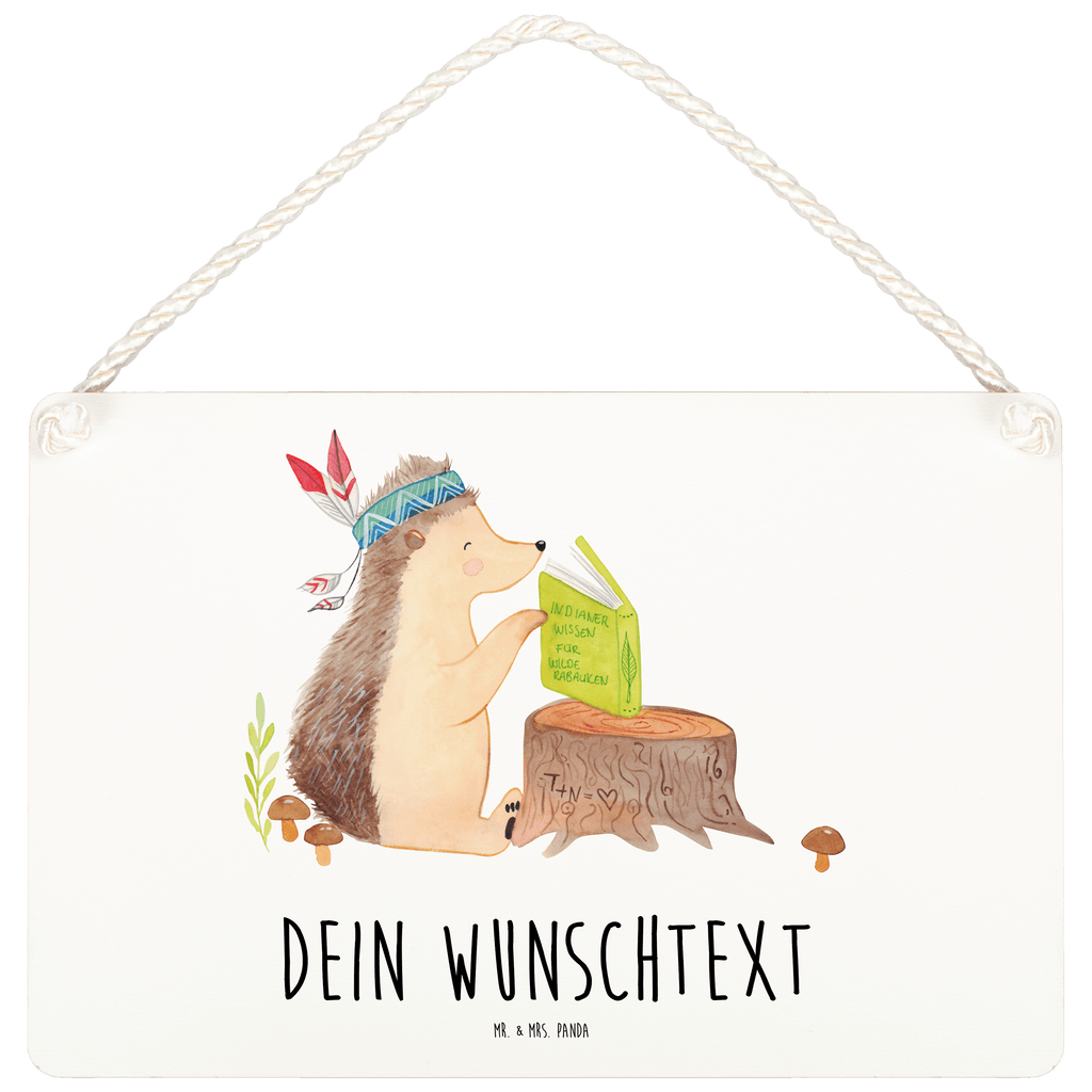 Personalisiertes Deko Schild Igel Indianer Dekoschild, Deko Schild, Schild, Tür Schild, Türschild, Holzschild, Wandschild, Wanddeko, Waldtiere, Tiere, Igel, Indianer, Abenteuer, Lagerfeuer, Camping