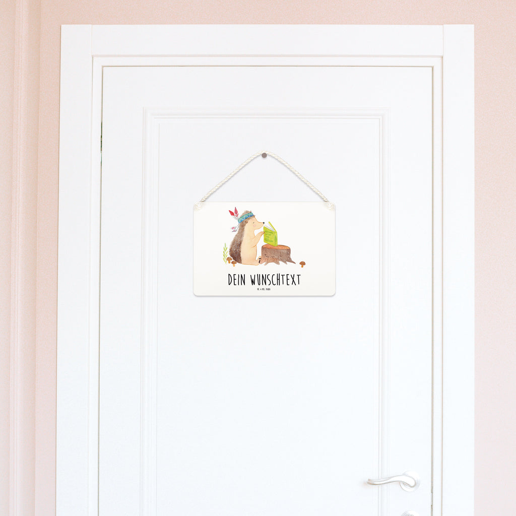 Personalisiertes Deko Schild Igel Indianer Dekoschild, Deko Schild, Schild, Tür Schild, Türschild, Holzschild, Wandschild, Wanddeko, Waldtiere, Tiere, Igel, Indianer, Abenteuer, Lagerfeuer, Camping