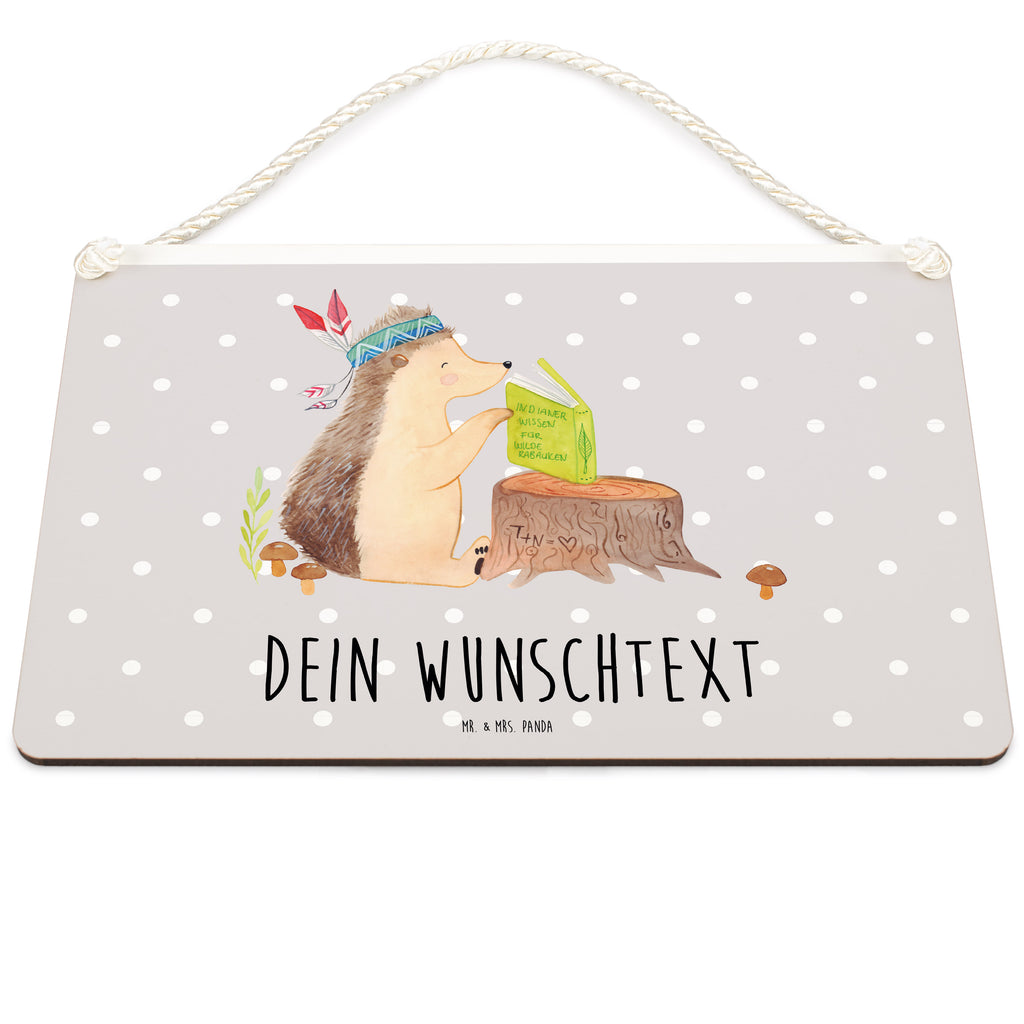 Personalisiertes Deko Schild Igel Indianer Dekoschild, Deko Schild, Schild, Tür Schild, Türschild, Holzschild, Wandschild, Wanddeko, Waldtiere, Tiere, Igel, Indianer, Abenteuer, Lagerfeuer, Camping