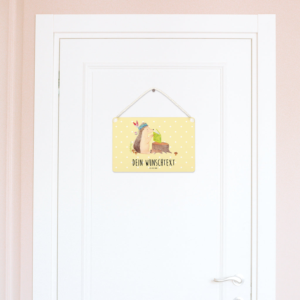 Personalisiertes Deko Schild Igel Indianer Dekoschild, Deko Schild, Schild, Tür Schild, Türschild, Holzschild, Wandschild, Wanddeko, Waldtiere, Tiere, Igel, Indianer, Abenteuer, Lagerfeuer, Camping
