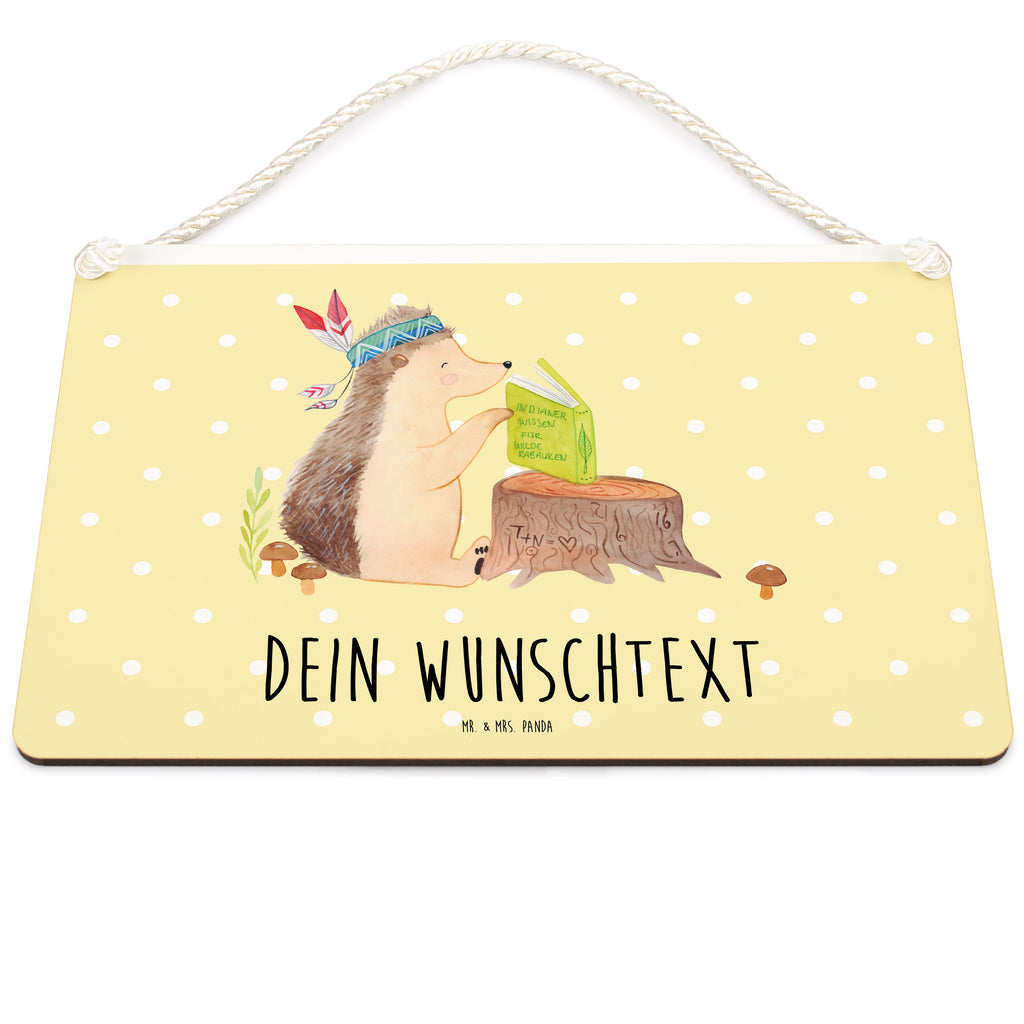Personalisiertes Deko Schild Igel Indianer Dekoschild, Deko Schild, Schild, Tür Schild, Türschild, Holzschild, Wandschild, Wanddeko, Waldtiere, Tiere, Igel, Indianer, Abenteuer, Lagerfeuer, Camping