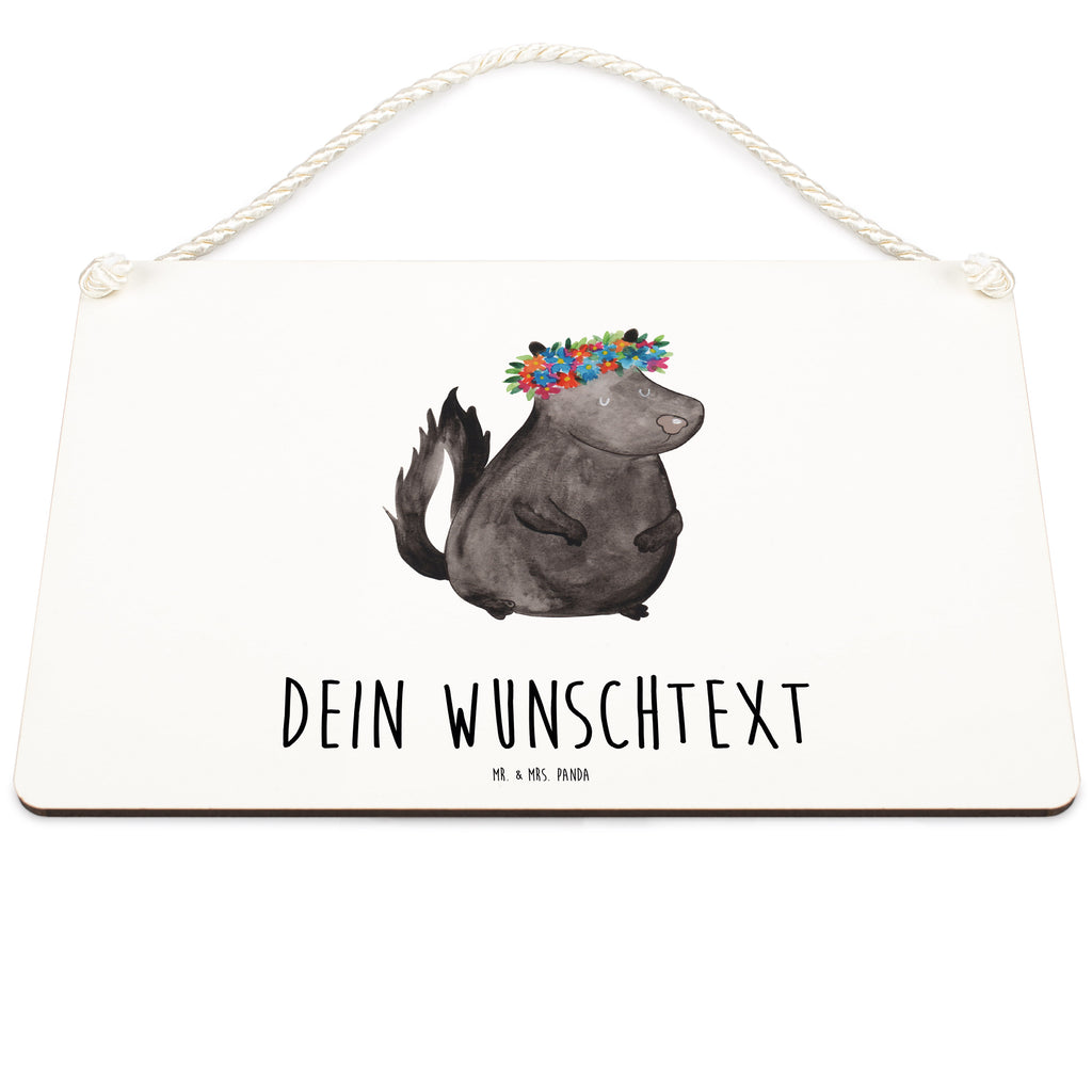 Personalisiertes Deko Schild Stinktier Blumenmaedchen Dekoschild, Deko Schild, Schild, Tür Schild, Türschild, Holzschild, Wandschild, Wanddeko, Stinktier, Skunk, Wildtier, Raubtier, Stinker, Stinki, Yoga, Namaste, Lebe, Liebe, Lache