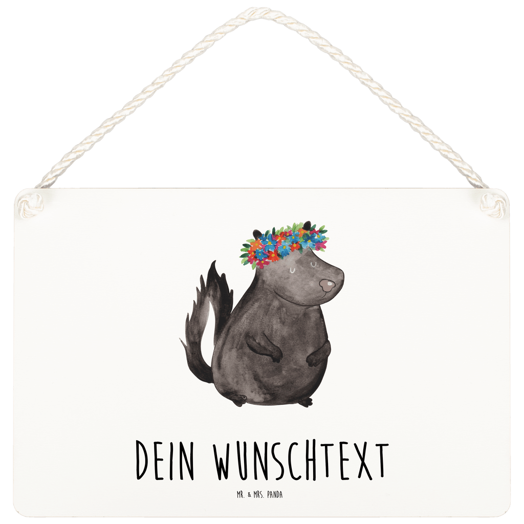 Personalisiertes Deko Schild Stinktier Blumenmaedchen Dekoschild, Deko Schild, Schild, Tür Schild, Türschild, Holzschild, Wandschild, Wanddeko, Stinktier, Skunk, Wildtier, Raubtier, Stinker, Stinki, Yoga, Namaste, Lebe, Liebe, Lache
