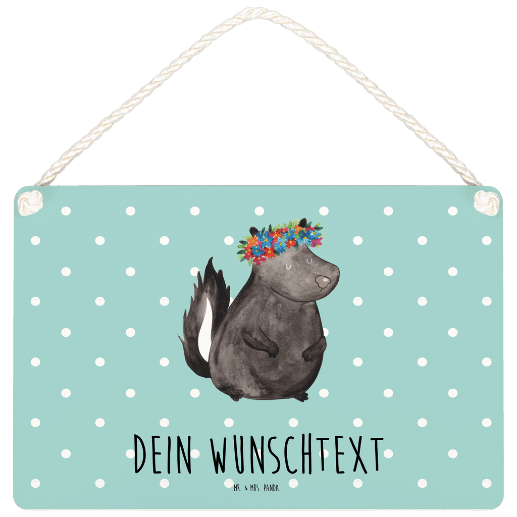 Personalisiertes Deko Schild Stinktier Blumenmaedchen Dekoschild, Deko Schild, Schild, Tür Schild, Türschild, Holzschild, Wandschild, Wanddeko, Stinktier, Skunk, Wildtier, Raubtier, Stinker, Stinki, Yoga, Namaste, Lebe, Liebe, Lache