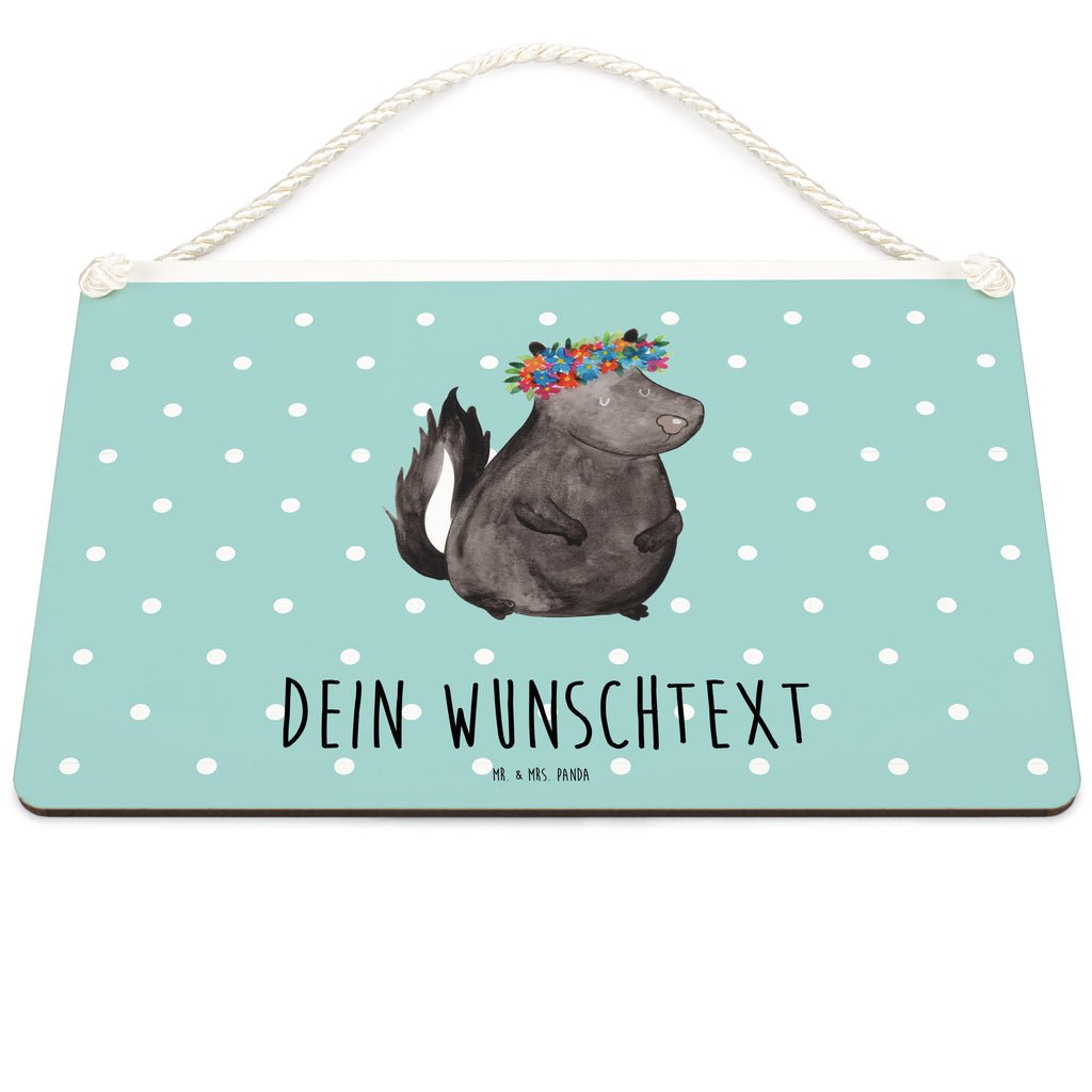 Personalisiertes Deko Schild Stinktier Blumenmaedchen Dekoschild, Deko Schild, Schild, Tür Schild, Türschild, Holzschild, Wandschild, Wanddeko, Stinktier, Skunk, Wildtier, Raubtier, Stinker, Stinki, Yoga, Namaste, Lebe, Liebe, Lache