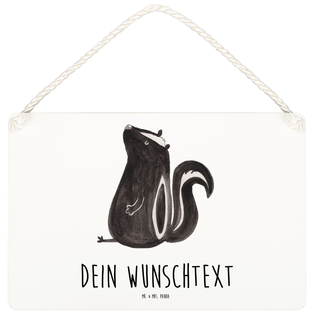 Personalisiertes Deko Schild Stinktier sitzend Dekoschild, Deko Schild, Schild, Tür Schild, Türschild, Holzschild, Wandschild, Wanddeko, Stinktier, Skunk, Wildtier, Raubtier, Stinker, Stinki, Spruch, Büro, Recht, Besserwisser