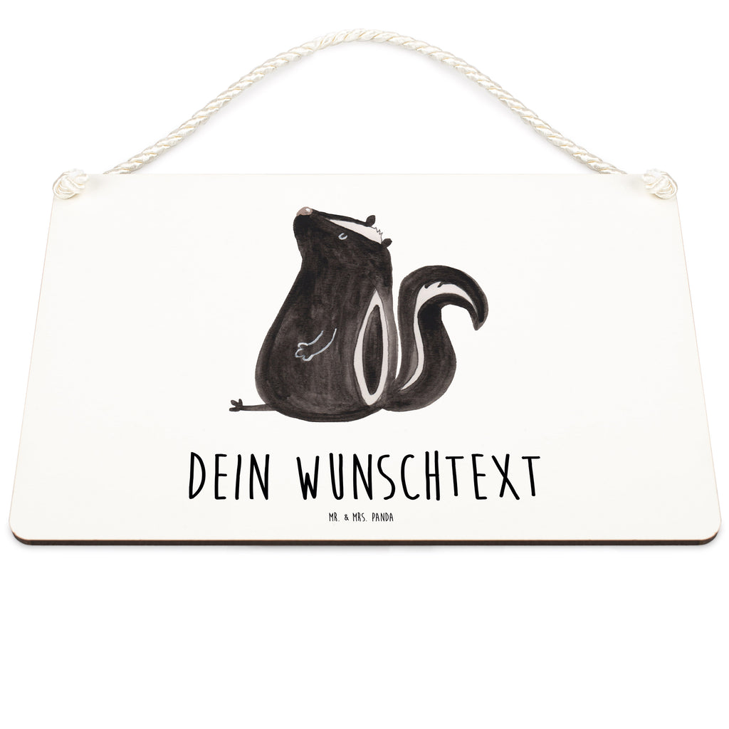 Personalisiertes Deko Schild Stinktier sitzend Dekoschild, Deko Schild, Schild, Tür Schild, Türschild, Holzschild, Wandschild, Wanddeko, Stinktier, Skunk, Wildtier, Raubtier, Stinker, Stinki, Spruch, Büro, Recht, Besserwisser