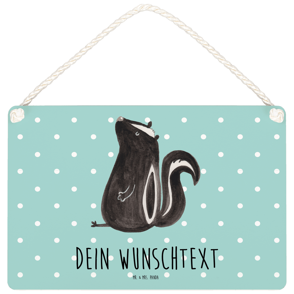 Personalisiertes Deko Schild Stinktier sitzend Dekoschild, Deko Schild, Schild, Tür Schild, Türschild, Holzschild, Wandschild, Wanddeko, Stinktier, Skunk, Wildtier, Raubtier, Stinker, Stinki, Spruch, Büro, Recht, Besserwisser
