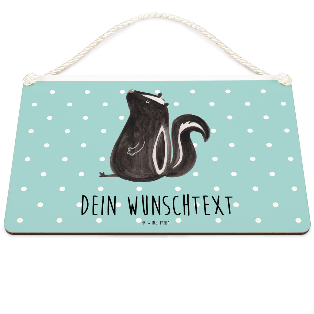 Personalisiertes Deko Schild Stinktier sitzend Dekoschild, Deko Schild, Schild, Tür Schild, Türschild, Holzschild, Wandschild, Wanddeko, Stinktier, Skunk, Wildtier, Raubtier, Stinker, Stinki, Spruch, Büro, Recht, Besserwisser