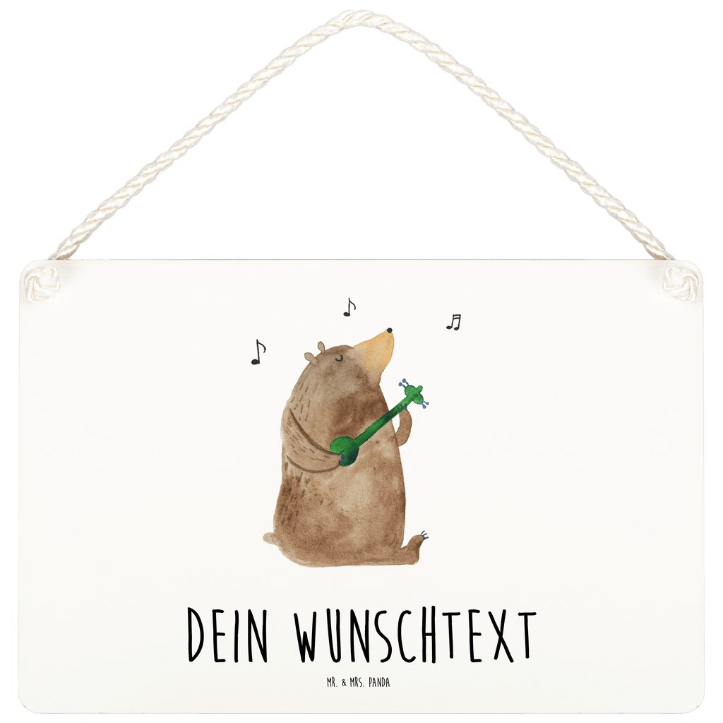 Personalisiertes Deko Schild Bär Gitarre Dekoschild, Deko Schild, Schild, Tür Schild, Türschild, Holzschild, Wandschild, Wanddeko, Bär, Teddy, Teddybär